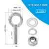 PATIKIL M8 x 40mm Eye Bolt with Nut, 2 Pack