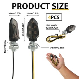 Supecesorio LED Blinker Motorrad, 4 x LED Motorrad Blinker 12 V Micro Universal, Blinklichter Blinklicht Wasserdicht Scooter Quad Cruiser Off Road, Fahrrad