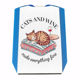 Cat & Wine Parking Disc for Cat and Wine Lovers, Funny Ice Scraper for Car and Gift for Animal Lovers