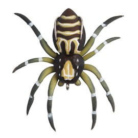 Soft Spider Bait, Bass Fishing Lure, Lifelike Skin Pattern, Bionic Weedless Strong Plastic Body for Bass Snakehead Pike Trout, 2.7in/ 0.23oz-Tawny