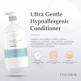 Theorie Pure Collection Hypoallergenic Conditioner -Plant-Based & Vegan - for Soothes Itchy & Allergy Prone Skin - Fragrance-free - Sensitive Scalp, Pump Bottle -800mL - 1 Pack