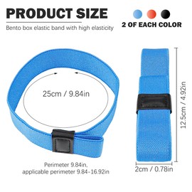 DOERDO 6Pcs Bento Wrap Bands Box Nylon Straps Double Layer Elastic Band Lunch Container Fixing Strap for Home Outdoor Picnic, 3Colors