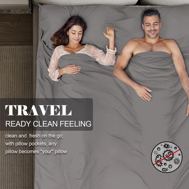 BREENHILL Double Sleeping Bag Liner,Camping Sheets & Travel Sheet, Hostels