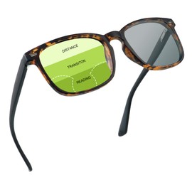 YEIN Progressive Multifocal Presbyopic Glasses, Photochromic Gray Sunglasses, 0.00/+1.25 Magnification for Men/Women