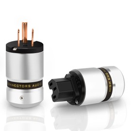 Monosaudio Audio Power Plug 10A/250V 15A/125V Hi-End Power Plug IEC C13 Aluminum Alloy Connector Power Connector Audiophile Power Plug for DIY Audiophile Power Cord Hifi Audio Power Cable(Gold Plated)