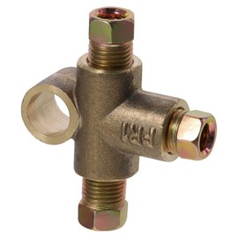 BYOBYO 3 Way T-Shape Brake Line Alloy Tee Union with 3 Male Nuts Short for 3/16in Pipe 10mm