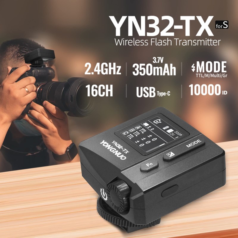 Yongnuo YN32-TX TTL 2.4G Transmisor de flash inalámbrico disparador compatible
