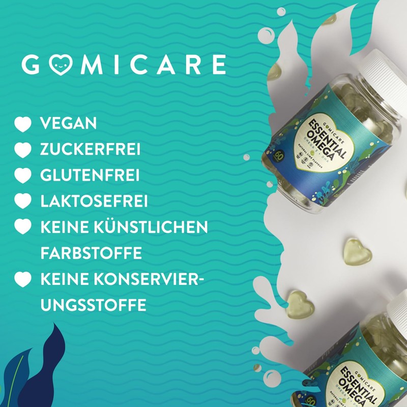 GOMICARE® Sugar-Free Vegan Omega-3 Gummies: 60 Gummies | With 129mg