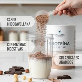Proteína Vegana Valara 528g – Sabor Choco Avellana, 24g de proteína vegetal por porción, sin azúcar añadida, baja en carbohidratos, con probióticos y prebióticos, 16 porciones, ideal consumo diario