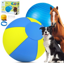 Herding Ball for Dogs and Horses - 18" Jolly Ball for Dogs, Agility Training Equipment, Herding for Australian/German Shepherd, Improved Bite-Resistant, Reinforced Sewing Dog Toys - Blue&Yellow（New）
