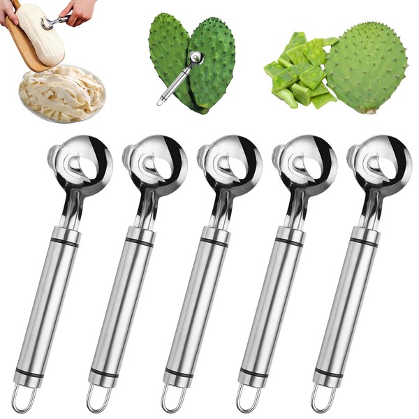 OneNine Cactus Peeler Spoon, 5pcs Cactus Peeler Tool, Multi-Function Pelador
