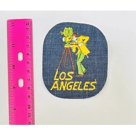 Vintage Denim Los Angeles  Iron On Patch Embroidered City of Angeles