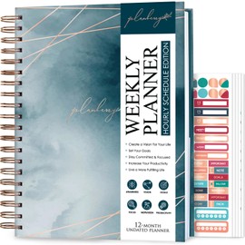 PLANBERRY Large Hourly Schedule Planner Premium – Undated Organizer for Productivity, Time Management & Budget, 8x10.4″ (Ocean Depths)