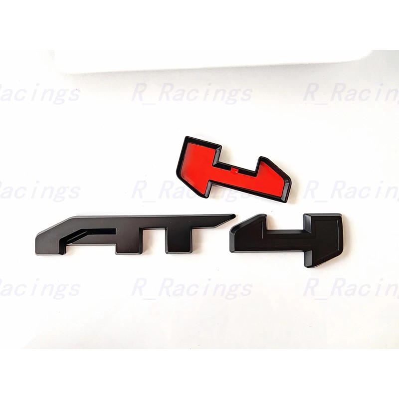 Auto 4PCS Grill Door Rear Matte Black AT4 OVERLAY Emblems