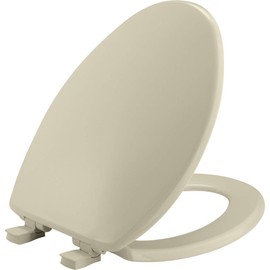 Bemis 7300SLEC Slow Close Toilet Seat, Easy Clean Hinges and Durable Plastic Seat, Made in USA, Elongated, Bone