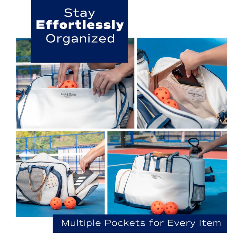 Net & Style Pickleball Bag Women Stylish Tote Large Capacity