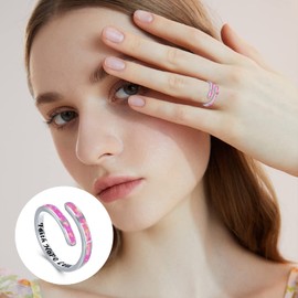 Glaube Liebe Hoffnung/Ich kann alles machen Ring 925 Sterling Silver Opal Ring Jewellery Adjustable Ring Women Girls Women, Sterling Silver