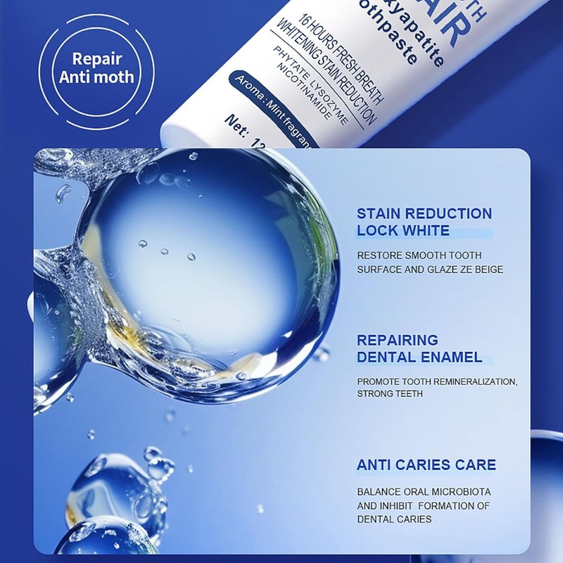 2Pcs 7.5% Hydroxyapatite Toothpastes for Enamel Protection and Tooth Strengthening,