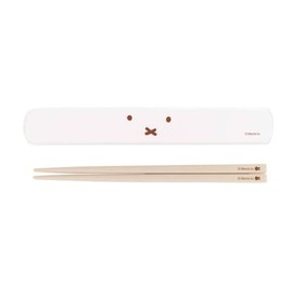 Kutsuwa MF752 Miffy Face Women's Lunch Series Chopsticks and Case Set, Made in Japan