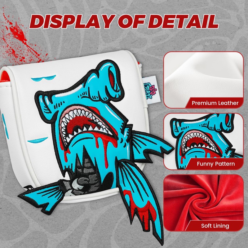 Big Crazy Golf Putter Cover for DF3 Putter Hammerhead Sharks