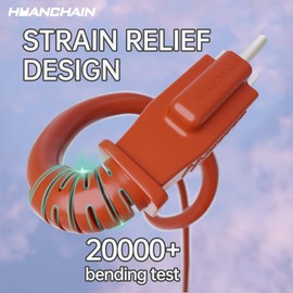 huanchain 75 Foot 16/3 Gauge Outdoor Extension Cord Waterproof, Flexible Cold-Resistant Appliance Extension Cable Outside, 10A 1250W 16AWG SJTW, 3 Prong Heavy Duty Electric Cord Orange, ETL