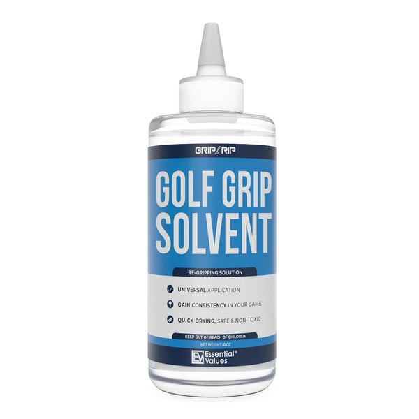 Essential Values Golf grip solvent (8 Fl Oz) Grip Solvent |Made in USA