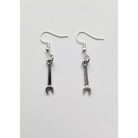 Mini Wrench Minimalist Tool Earrings Contractor Construction Diy Maintenance Emo