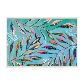 Kate and Laurel Sylvie A Tranquil Moment Framed Canvas Wall Art by Jessi Raulet of Ettavee, 23x33 White, Vibrant Colorful Botanical Art for Wall Home Decor