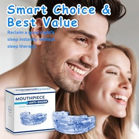 Color Azul - Guarda dental para dormir para evitar los ronquidos. Talla única y ajustable para adaptarse a cualquier tamaño de boca. Estuche...       