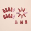 Valentines Press On Nails Coffin Medium Long Pink Fake Nails