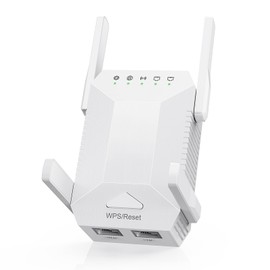 LYZNSMART WiFi Extender, WiFi Booster Covers up to 10000 Sq.ft, 4 Antennas 1200Mbps Dual Band Wireless Repeater for Home, Internet Booster with Ethernet Port and Support 76 Devices