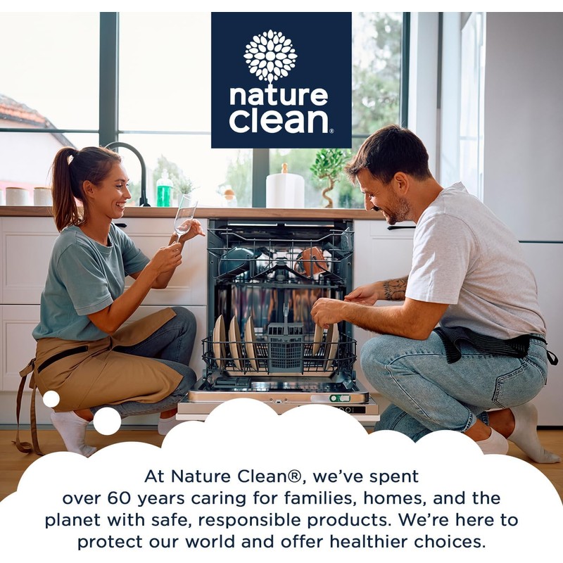 Nature Clean All Natural Dishwasher Rinse Aid Cleaner, Liquid Dishwasher
