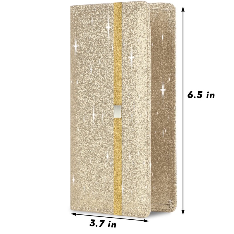 LOLOMLO Glitter Bling Checkbook Cover for Girls RFID Blocking Standard