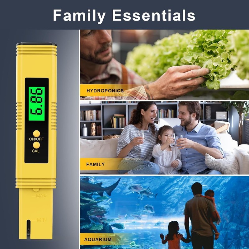 Digital pH Meter, 0.01pH High Accuracy Pen Type pH Tester