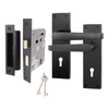 EAI Black Door Handle Key Lock Set | 1 Pair