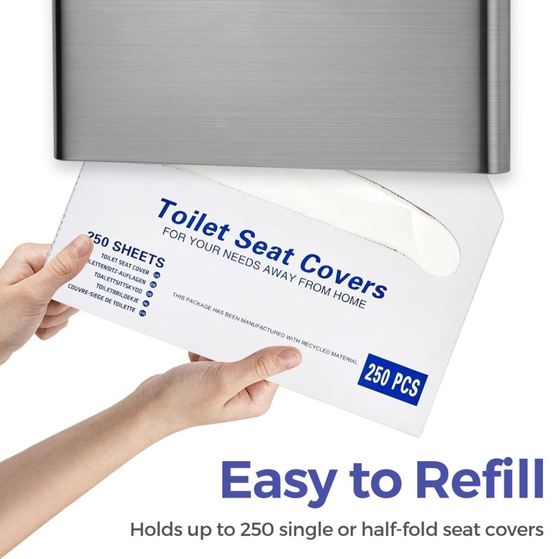 Stardrix Slim Brushed Stainless Steel Toilet Seat Cover Dispenser –
