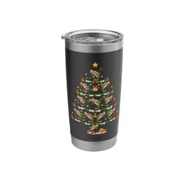 Xmas Lights Santa Rainbow Trout Fish Christmas Tree Stainless Steel Insulated Tumbler