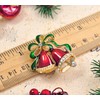 Gyn&Joy Painted Enamel Rhinestone Red Christmas Jingle Bells Brooch Pin