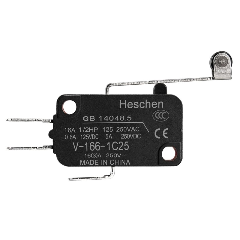 Heschen Microswitch, V-166-1C25, SPDT, Long Roller Lever, 16A 250VAC, Pack