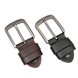 Belt Buckle Set, 2 Pack Rectangle Pin Buckle, Black and Brown, 5.8 x 5.2 cm, for 38mm Wide Belts
