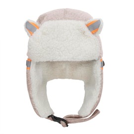 Moonlove Kids Unisex Baby Winter Ear Muffs Hats with Windproof Earflaps Girls Boys Cute Cartoon Cat Ears Windproof Cozy Beanie Furry Outdoor Hats Cold Weather Caps White