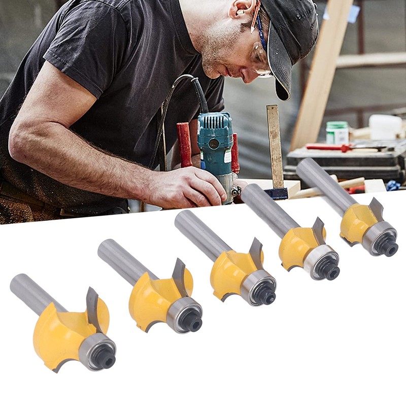 5 Pcs Round Over Router Bit 8mm Shank Carbide Corner