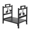 Sking Firewood Rack Holder Metal Outdoor Indoor Log Storage Bin