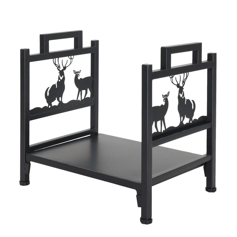 Sking Firewood Rack Holder Metal Outdoor Indoor Log Storage Bin