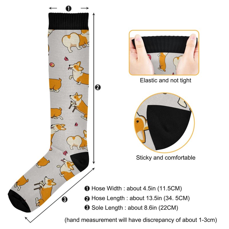 Wusikd Cute Corgi Compression Socks for Women and Men Circulation