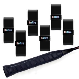 HoFire Tennis Racket Grip Tape - 6-Pack Dry Tennis Overgrip Grip Tape - Ultra Absorbent Dry Feel Tennis Grip Tape for Tennis, Pickleball - Enhance Your Racquet with Durable Tennis Grip (6-Pack Black)