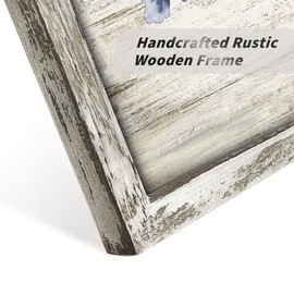 Leaf Picture Wall Art Prints: Botanical Fern Leaves Artwork Print on Natural Wood with Handcrafted Rustic Wooden Framed (12” x 16” x 4pcs)