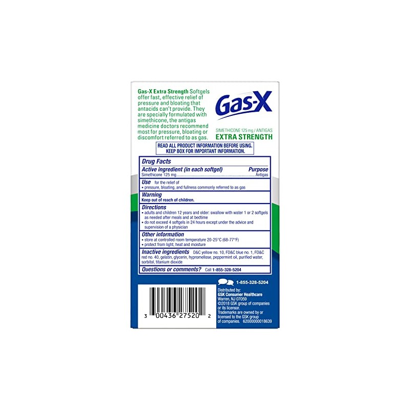 Gas-X Extra Strength Gas Relief Softgels with Simethicone 125 mg