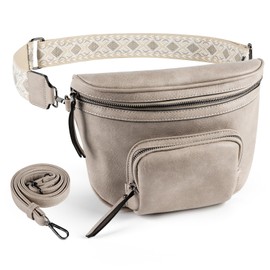 Fanny Pack Crossbody Sling Bag for Women Waist Bag Travel Belt Bags Bum Bag Gifts for Women Men (Light Clay)
