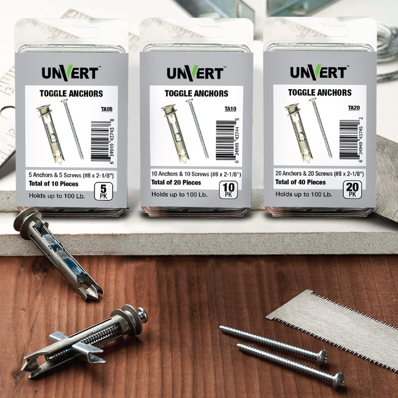 Self-Drilling E-z Anchor Toggle Kit, Heavy Duty Drywall Toggle Ancor